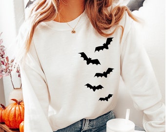 Bat Sweatshirt, Halloween Sweatshirt, Halloween Sweater, Bat Shirt for Women