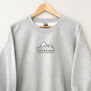 Embroidered Colorado Sweatshirt, Rocky Mountains Sweatshirt, Colorado Crewneck, Colorado Shirts for Women, Embroidered Sweatshirt