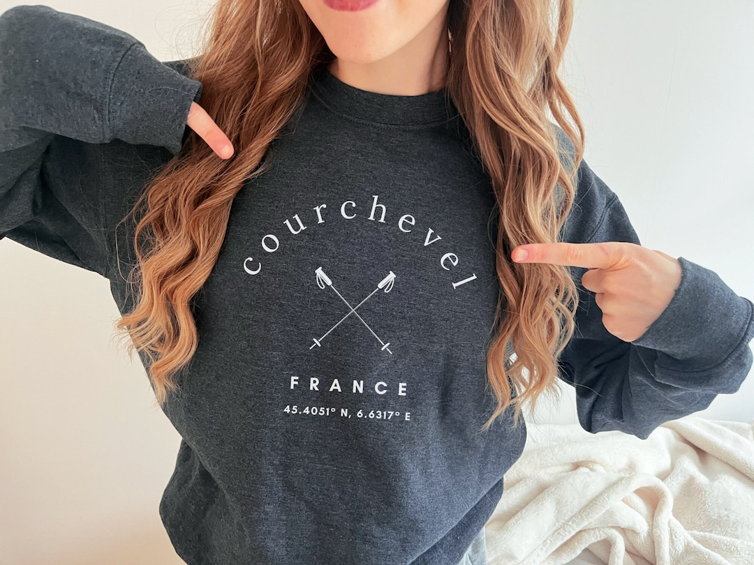 T-shirt Courchevel Savoie - Noir - Coton - Manches Courtes - Neuf Avec étiquettes