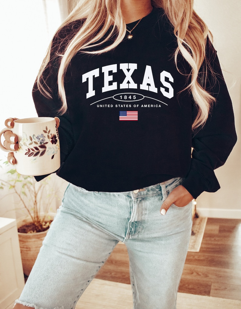 Texas Sweatshirt, Texas Sweatshirt Vintage, Texas Crewneck, Texas Shirt for Women, Texas Gifts for Women, Texas Souvenir image 4