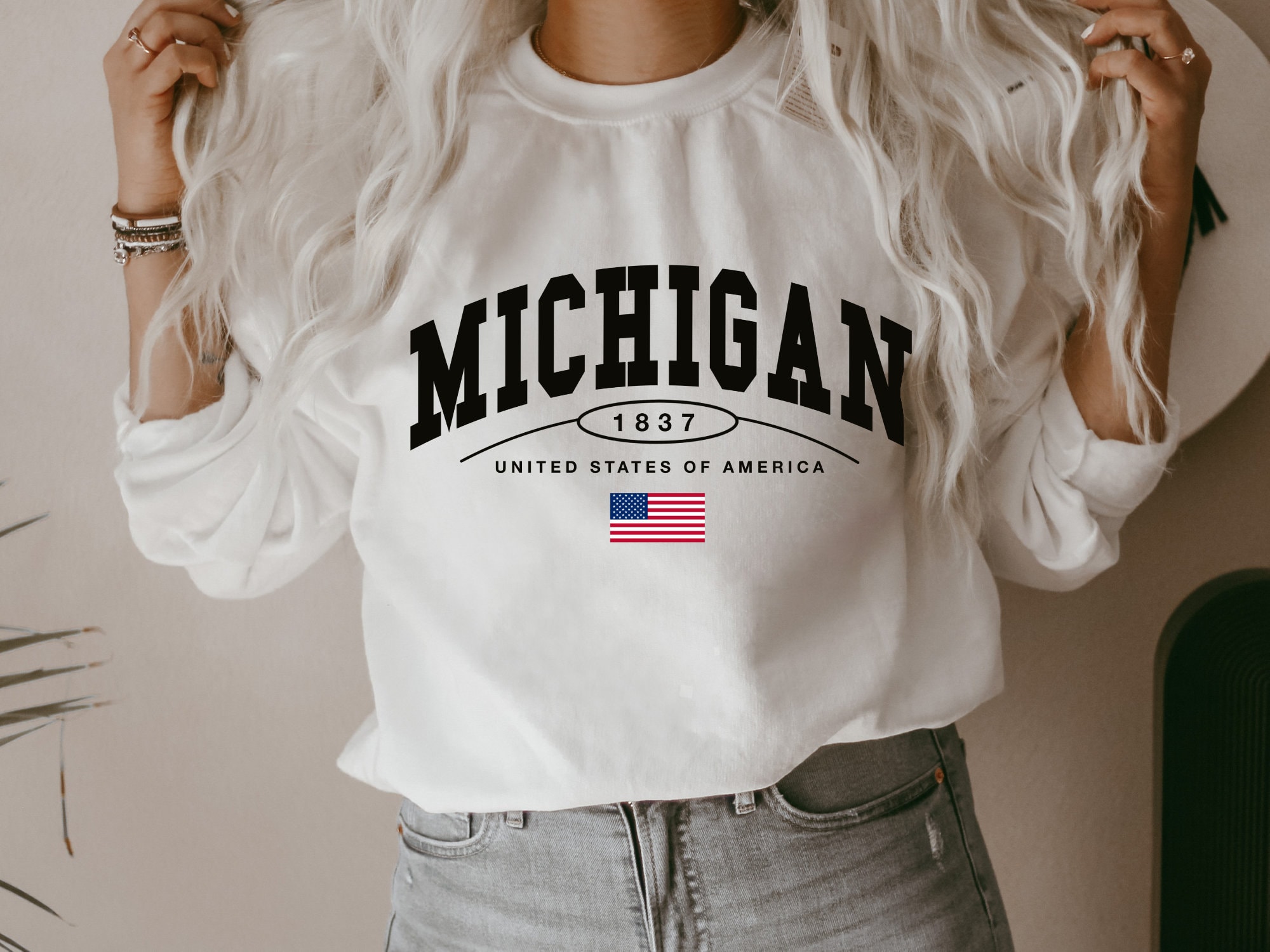 Michigan Sweatshirt Women Michigan Sweatshirt Vintage Etsy