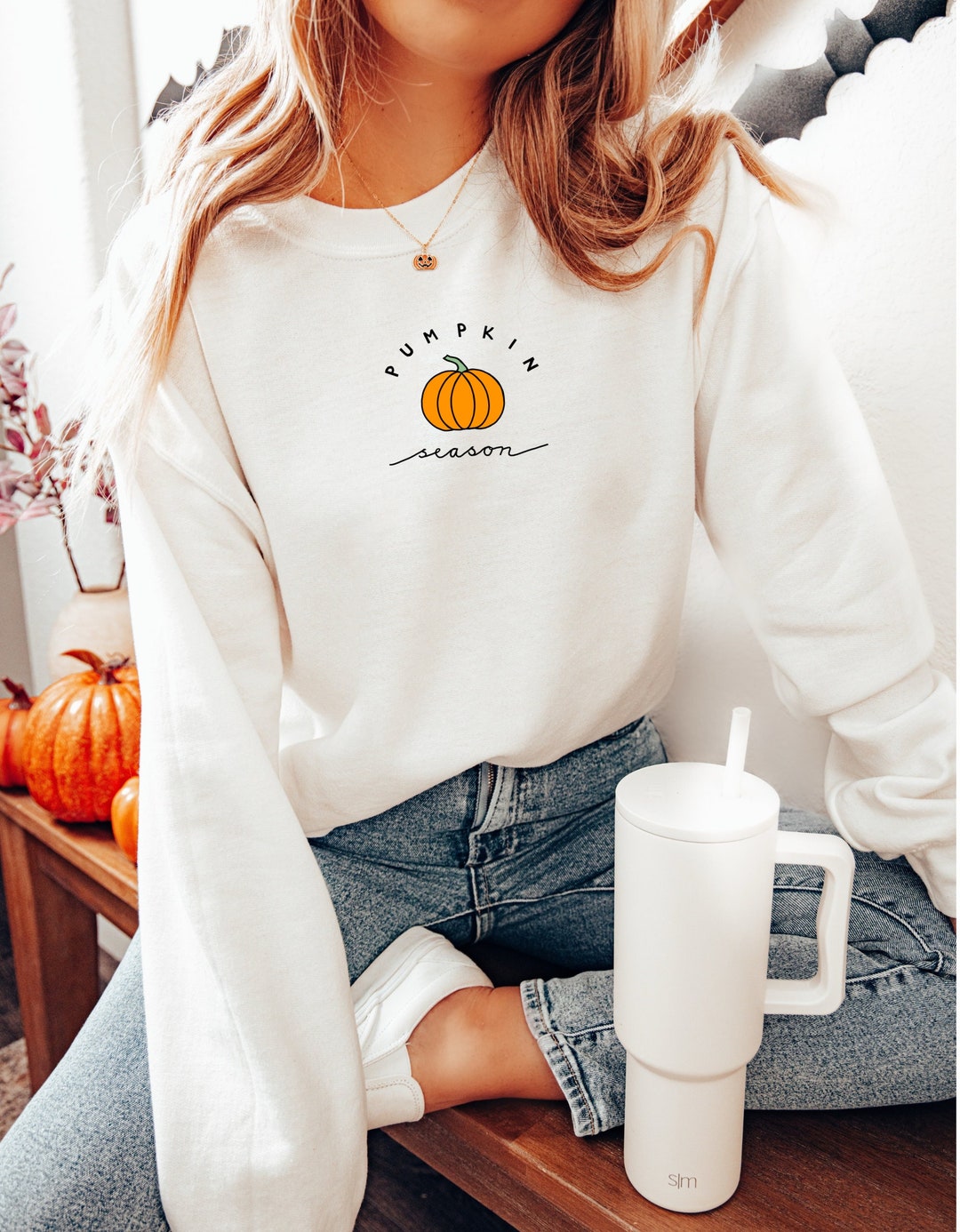 Pumpkin Graphic Round Neck Dropped Shoulder Sweatshirt