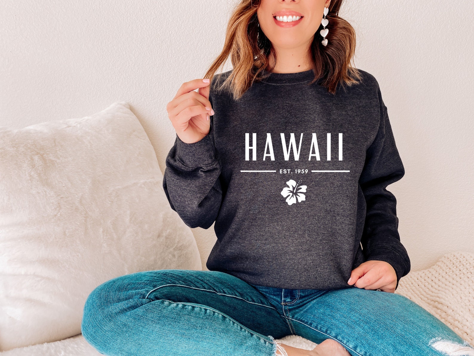 Hawaii Sweatshirt Hawaii Shirt Women Hawaii Crewneck Hawaii Etsy