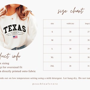 Texas Sweatshirt, Texas Sweatshirt Vintage, Texas Crewneck, Texas Shirt for Women, Texas Gifts for Women, Texas Souvenir image 7