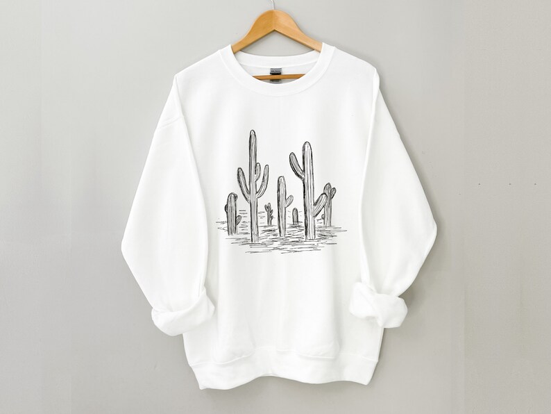 Cactus Sweatshirt, Cactus Crewneck, Cactus Shirt Women, Cactus Sweater, Cactus Gifts for Women image 5