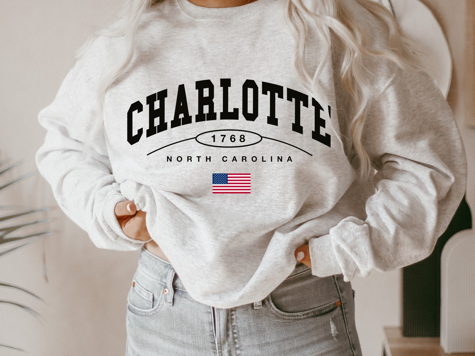 Charlotte Sweatshirt Charlotte NC Sweatshirt Charlotte North Etsy