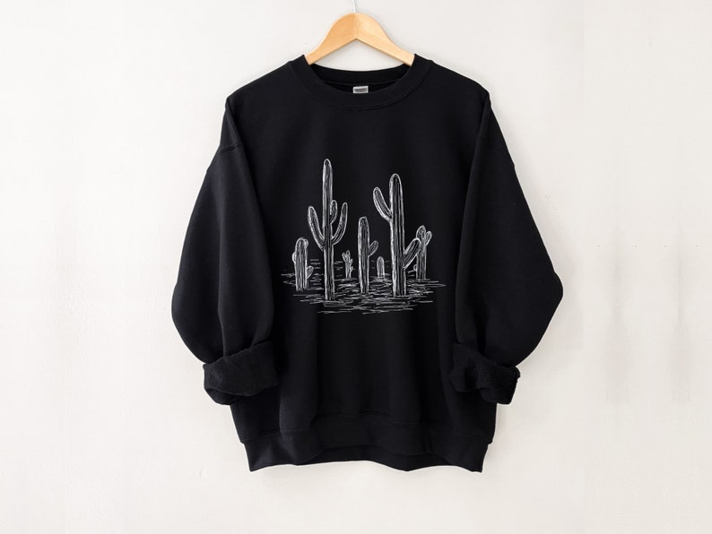 Cactus Sweatshirt, Cactus Crewneck, Cactus Shirt Women, Cactus Sweater, Cactus Gifts for Women image 3
