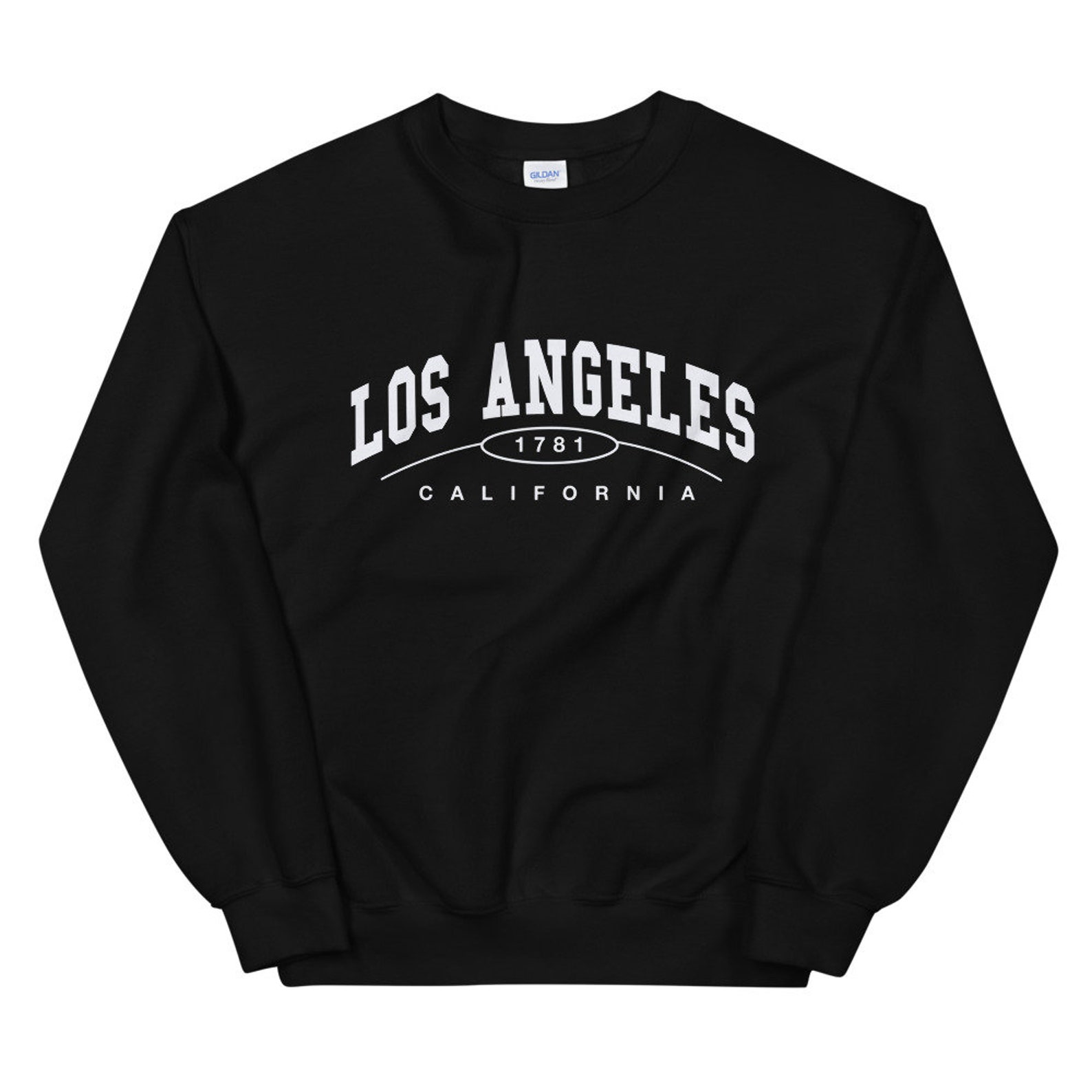 Los Angeles California Crewneck Sweatshirt For Adults - Unisex Medium-Heavy Weight, 50% Cotton 50% Polyester