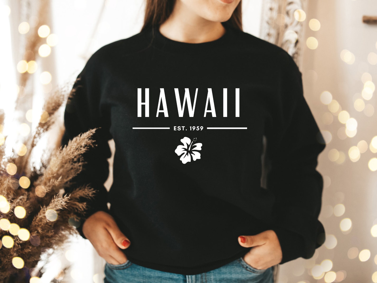Hawaii Sweatshirt Hawaii Shirt Women Hawaii Crewneck Hawaii Etsy
