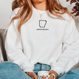 Arkansas Sweatshirt Embroidered Crewneck, Arkansas Gifts, Arkansas Shirt, Arkansas Sweater, Mothers Day Gift