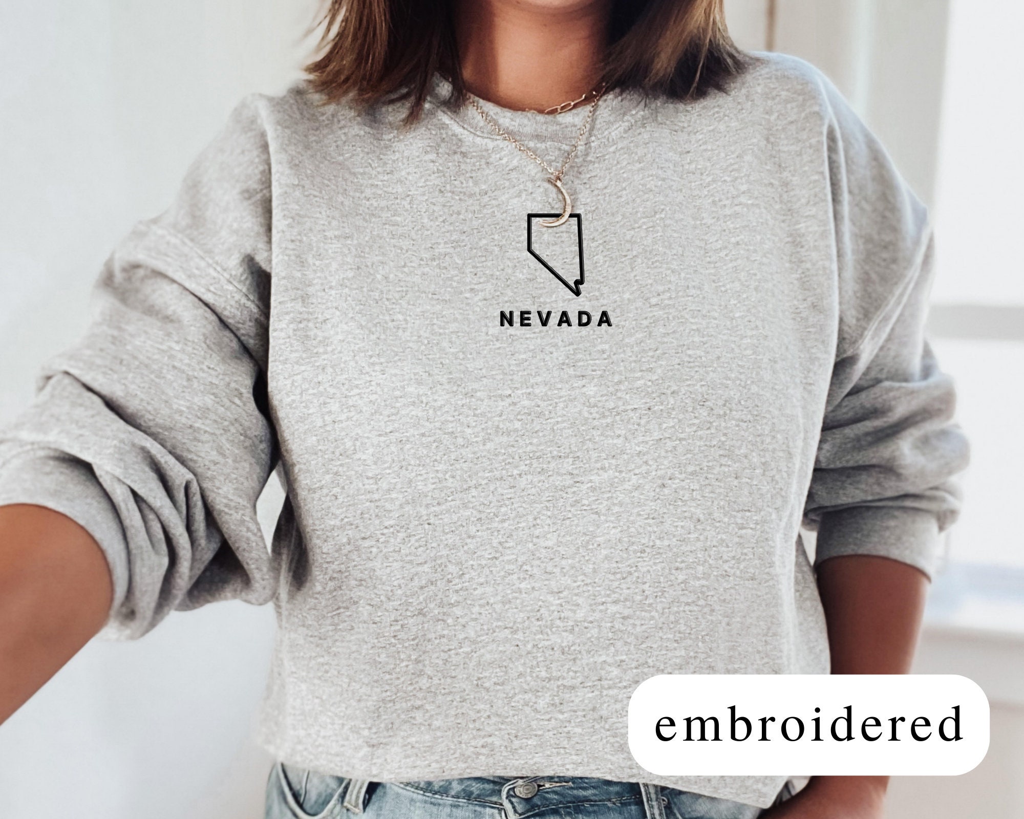 Buy Embroidered Nevada Sweatshirt Nevada Sweatshirt Nevada Online in India Etsy