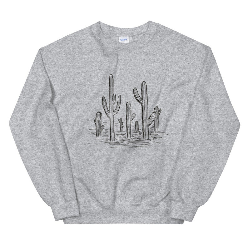 Cactus Sweatshirt, Cactus Crewneck, Cactus Shirt Women, Cactus Sweater, Cactus Gifts for Women image 2