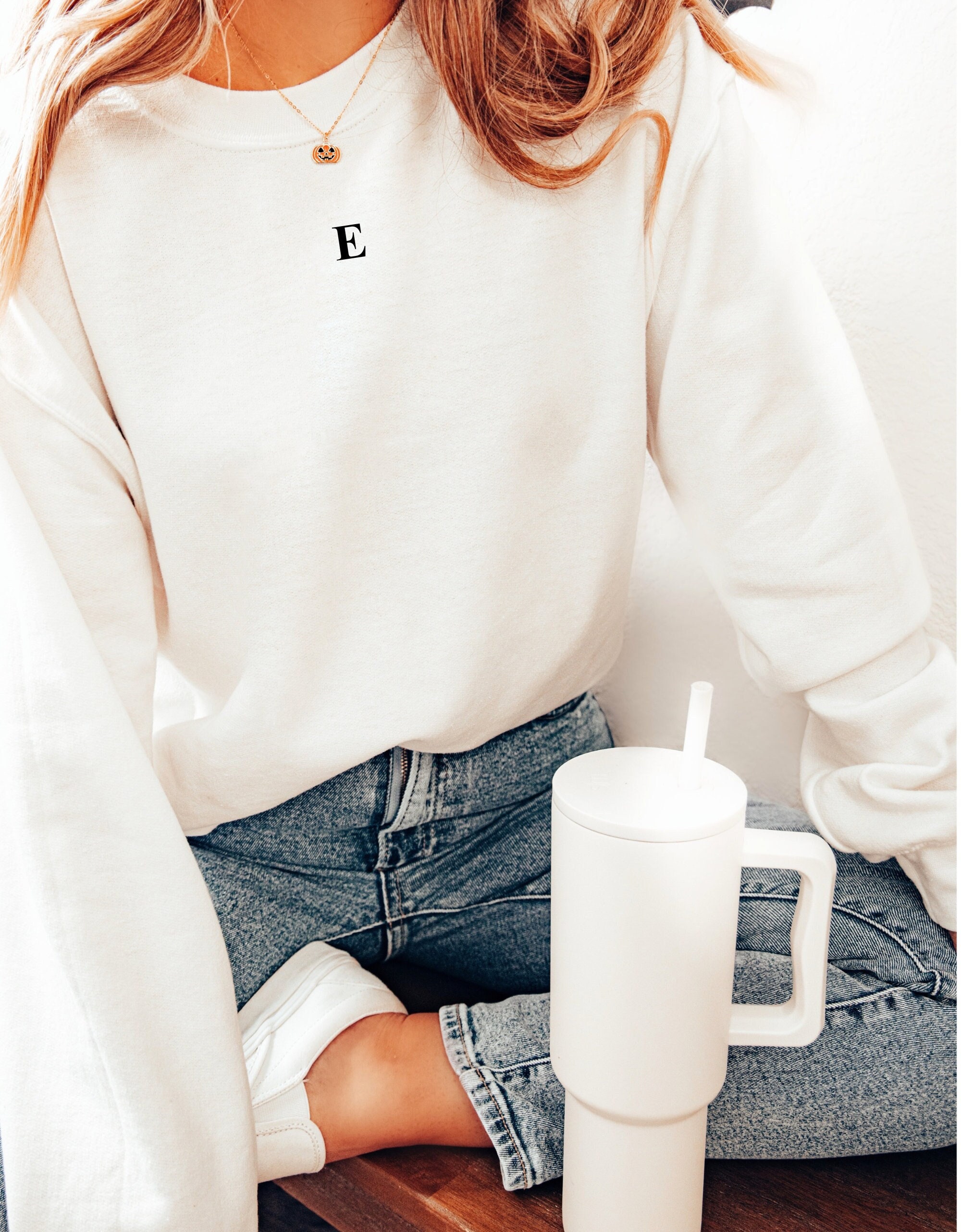 Embroidered Letter Sweatshirt, Monogram Crewneck, Initial Sweatshirt, Bridesmaid Gift Shirt, Gift for Best Friend, Embroidered Crewneck