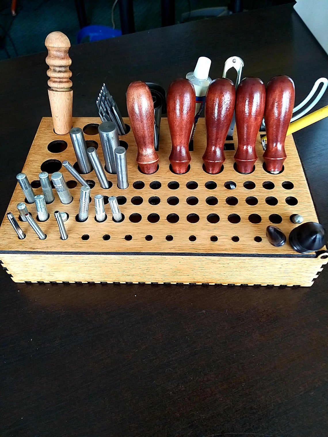 Wooden custom made DIY toolbox for leathercrafting Etsy