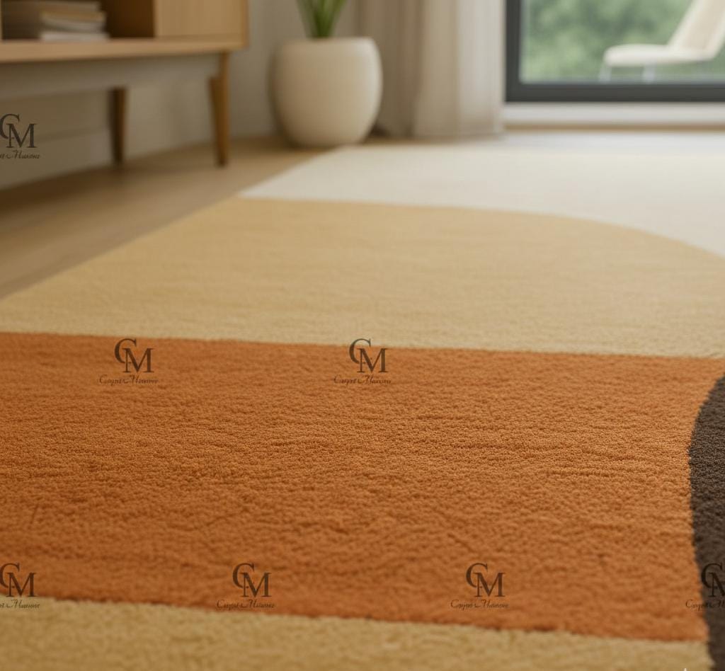 Luxury Hand Tufted Wool Area Rug - Modern Abstract Geometric Design ...