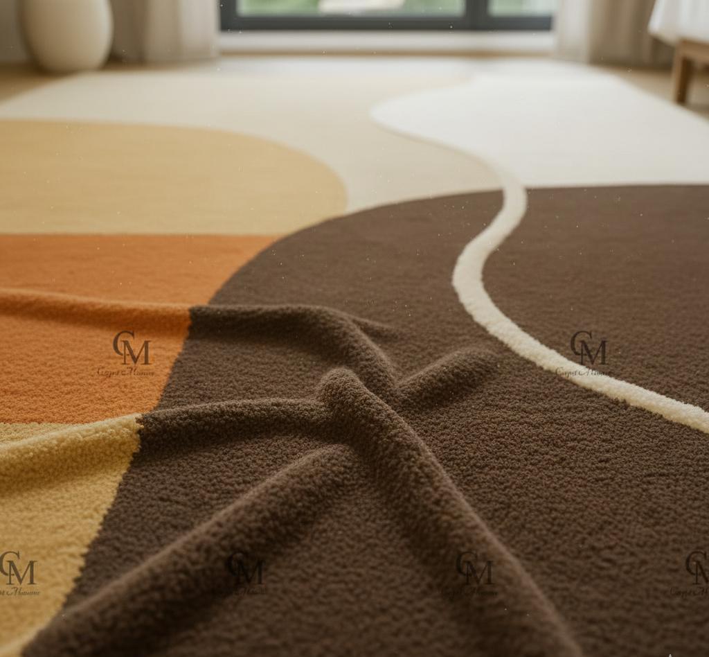 Luxury Hand Tufted Wool Area Rug - Modern Abstract Geometric Design ...