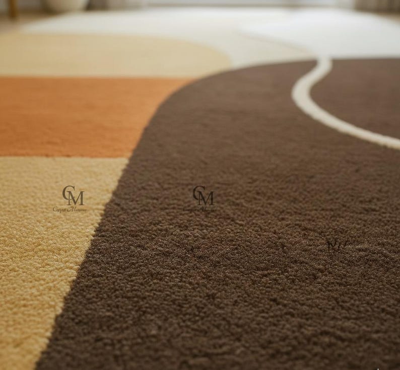 Luxury Hand Tufted Wool Area Rug - Modern Abstract Geometric Design ...