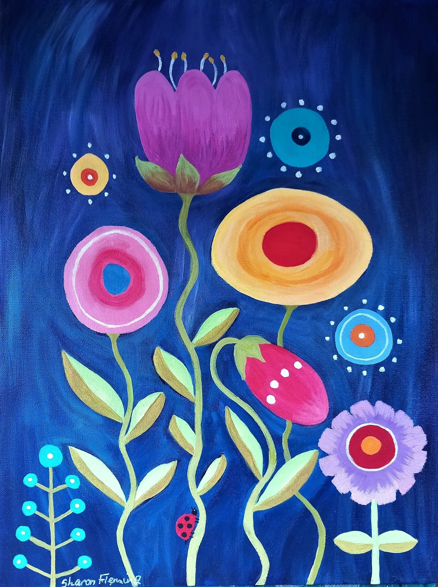 Society6 ケース FLORAL FANTASY Bold Abstract Flowers Acrylic FLORAL FANTASY Bold Abstract Flowers Acrylic Textural