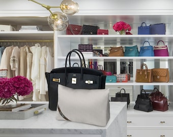 Wkładka do torebki Birkin 35 Bag-a-Vie, poduszka, kształtka do przechowywania w szafie, opatentowana, pochłaniająca wilgoć, materiał w jodełkę