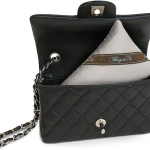 Bag-a-Vie-portemonnee kussen past op miniflap voor handtas opbergen in de kast - gepatenteerde vochtabsorberende kwaliteit (Tres mini-shaper) - VISGRAAT
