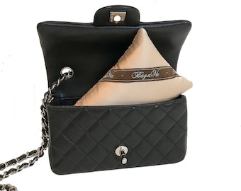 Cojín moldeador Bag-a-Vie para bolsos Chanel Mini Flap, ideal para guardar en el armario, con absorción de humedad patentada (3 colores)