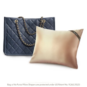 DGAZ Purse Pillow Shaper Insert for Chanel 19 Bags, Silky Pillow Shaper for Luxury Handbags(White,19-Flap26)