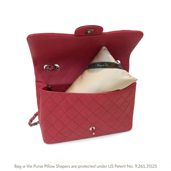 Bag-a-Vie Purse Pillow Shaper Fits Jumbo Flaps for Handbag Closet Storage - Patented Moisture Adsorbing Quality