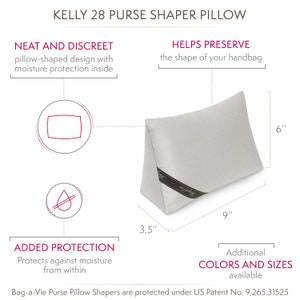 Bag-a-Vie portemonnee kusseninzet past op Kelly 28 handtasvormer voor kastopslag Gepatenteerd vochtadsorberend HERRINGBONE STOF afbeelding 2