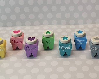 Milchzahndose individuell Zahnfee Zahndose mit Namen Einschulung