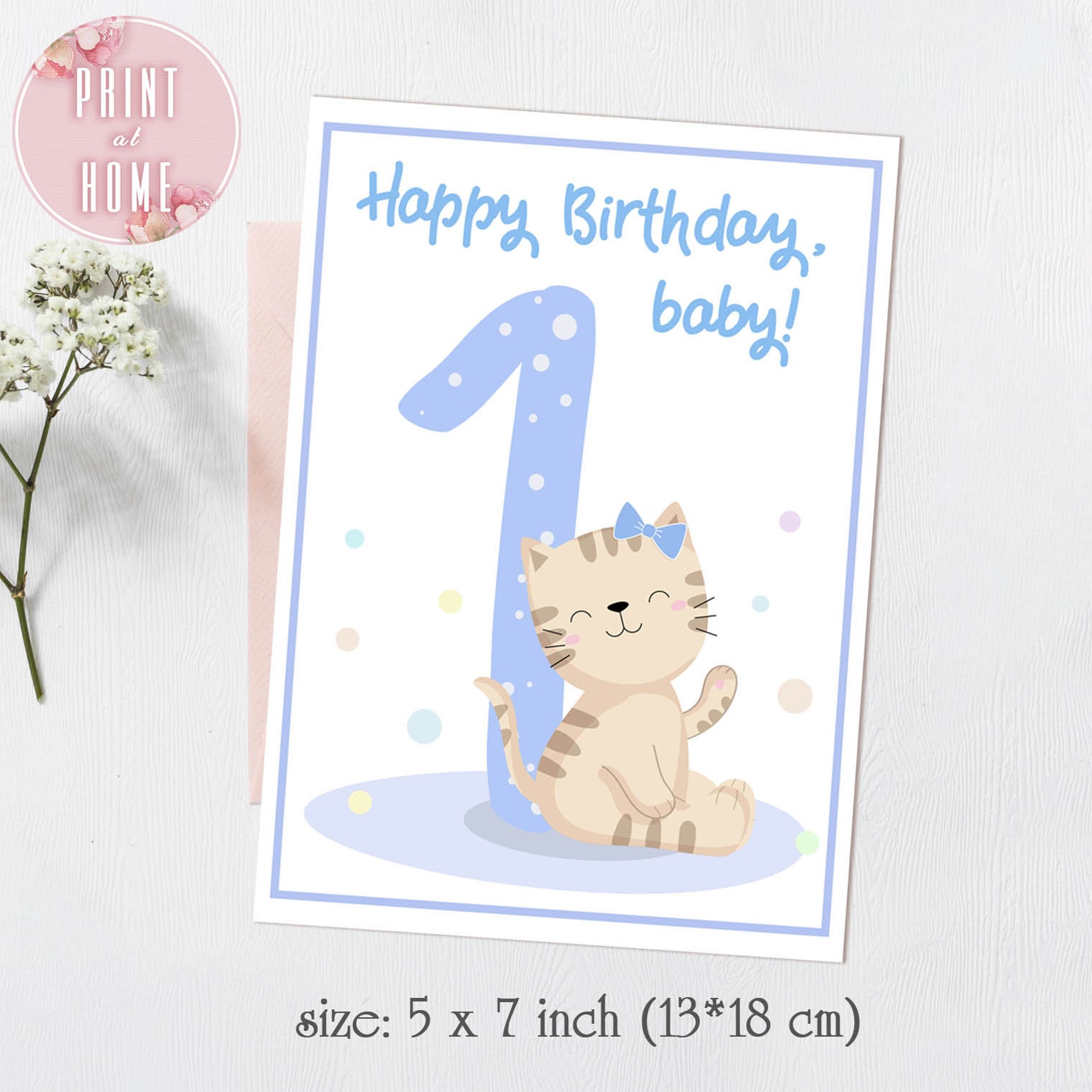 Baby boy first bday 1 year boy card First birthday card for | Etsy