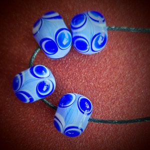 Set of 4 glass beads eye beads Celtic glass beads