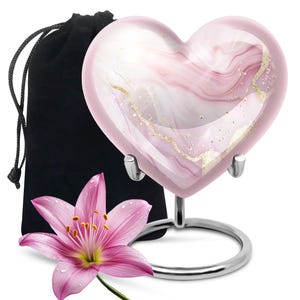 Heart Urn for Human Ashes, Pink Urn for Ashes, Cremation Urn, Unique Urn for Human Ashes, Memorial Urn, Funeral Urn, Keepsake Urn, Small Urn