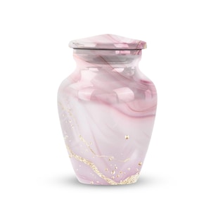 Pink Marble Urns for Human Ashes, Decorative Urns, Large Urn for Adults, Burial Urns for Human Ash 6" Urns 45 Cubic