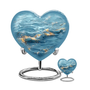 Urnas Blue Ocean para cenizas humanas, urna de cremación para adultos, urna conmemorativa para cenizas Combo 10" & 3" KP 1