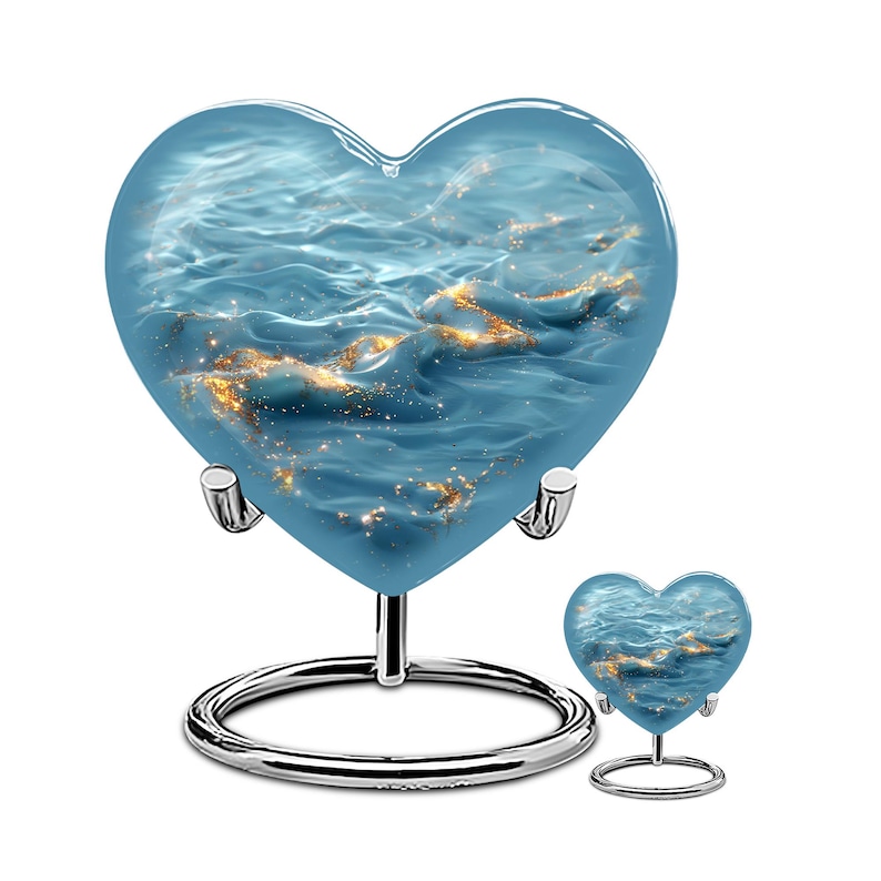 Urnas Blue Ocean para cenizas humanas, urna de cremación para adultos, urna conmemorativa para cenizas Combo 10" & 3" KP 1