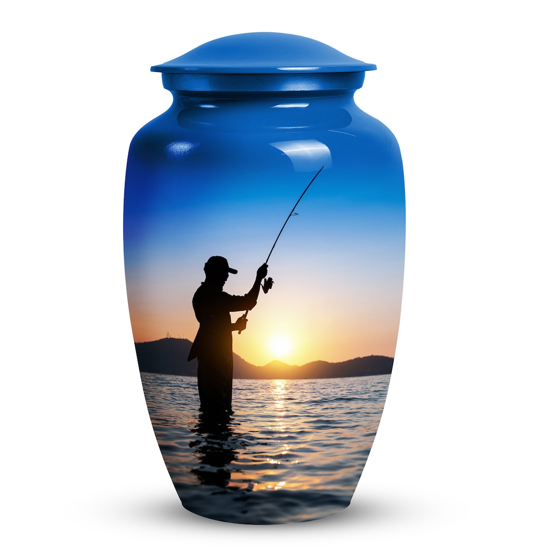 Fisherman Cremation Urn for Human Ashes Women & Men 1200 Cubic Inch