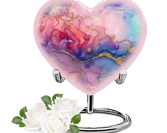 Colorful Swirl Memorial Urn for Adult, Keepsake Urn for Human Ash, Cremation Urn