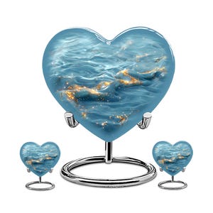 Urnas Blue Ocean para cenizas humanas, urna de cremación para adultos, urna conmemorativa para cenizas Combo 10" & 3" KP 2