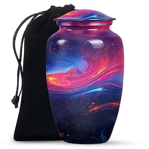 Abstract Nebula Swirl Design Memorial Urn for Human Ashes, Unique Colorful Modern, Mini Urn for Human Ashes, Cremate Urn for Human Ashes
