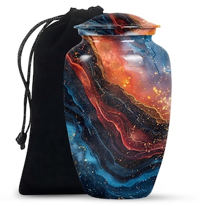 Colorful Urn for Human Ashes, Decorative Memorial Keepsake, Unique Adult Cremate Urn, Small & Large Modern Urns for Ashes, Funeral Urn