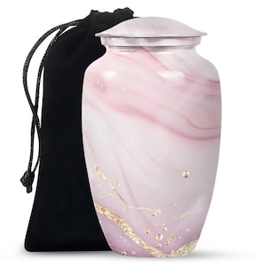 Pink Marble Design Cremation Urn For Human Ashes Men & Women, Small Urns For Ashes, Cremation Keepsakes, Decorative Urns For Ashes