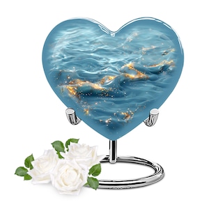 Blue Ocean Urns for Human Ashes, Cremation Urn for Adults, Memorial Urn for Ash