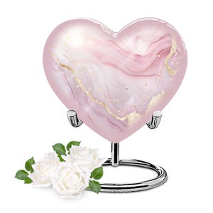 Pink Marble Urn for Ashes, Mini Burial Urn for Human Ashes, Large Urns for Ash