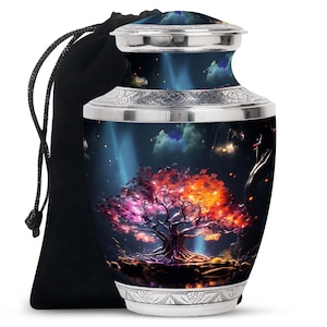 Heavenly Tree of Life Adult Funeral Urns - Majestic Human Remains Urn 10&quot; Large and 3&quot; Small Decorative Keepsake Urn For Grandparents Ashes