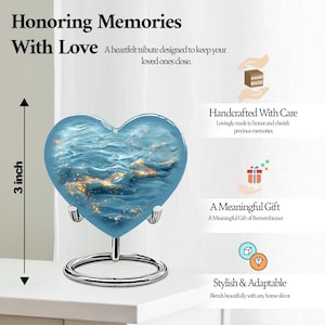 Urnas Blue Ocean para cenizas humanas, urna de cremación para adultos, urna conmemorativa para cenizas 3" keepsake Set of 1
