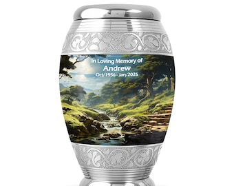 Landscape Urns for Human Ashes, Cremation Urn for Adults, Decorative Urn for Ashes, Memorial Urns for Human Ash