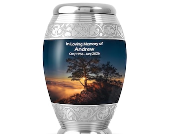 Sunset Tree Memorial Keepsake Urns for Human Ashes, Decorative Urn for Ashes, Cremation Burial Urn for Adults