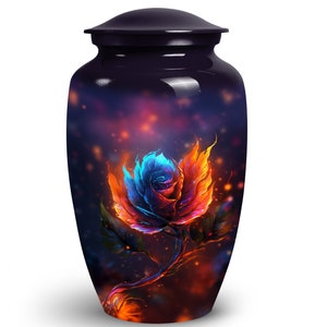 Galaxy Rose Keepsake and Large Urn For Human Ashes Mom, Dad, 1-200 Cubic Inch Cremation Urn, Decorative Funeral Cosmic Design Memorial Urns