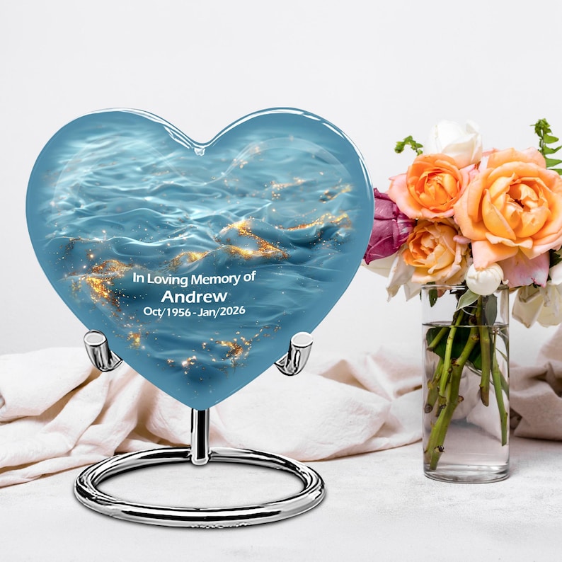 Urnas Blue Ocean para cenizas humanas, urna de cremación para adultos, urna conmemorativa para cenizas imagen 3