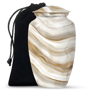 Marble Design Cremation Urn for Human Ashes, Small Urn for Human Ashes, Unique Memorial Ashes Keepsake Urn, Adult Urn for Human Ashes
